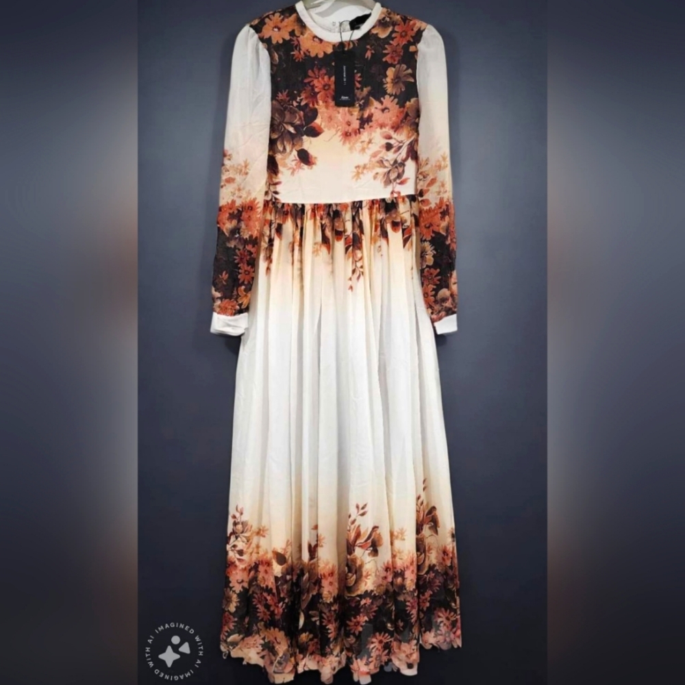 😍 🆕️ Large beautiful cream and floral Dress